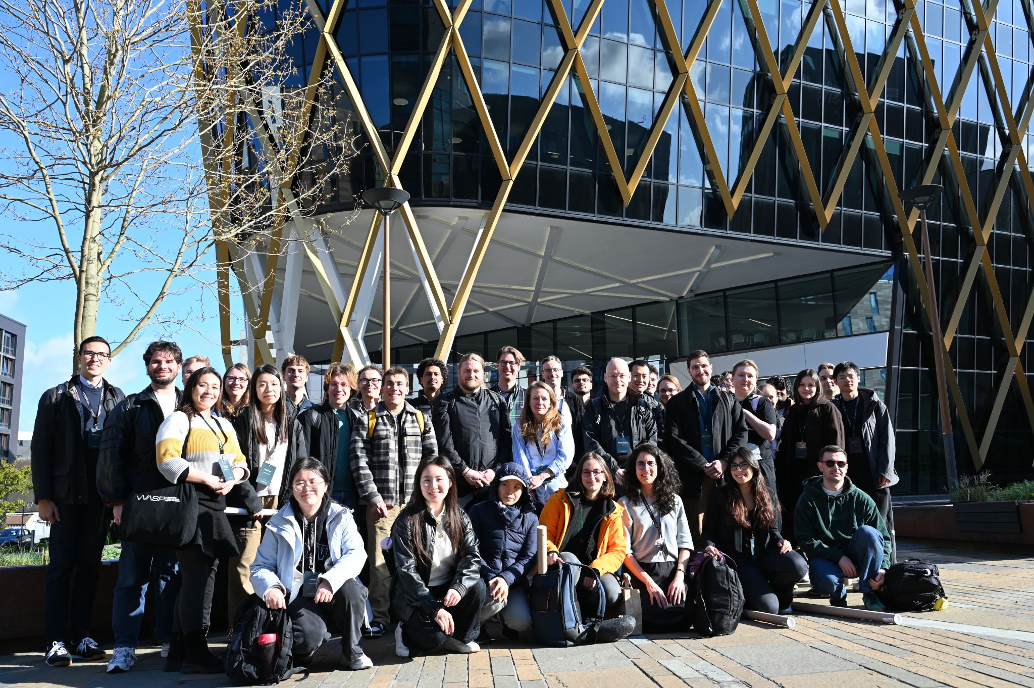 Group photo of WASP PhD students during a study trip in the north of the UK.